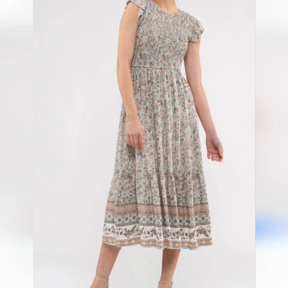Perch by Blu Pepper Midi Dress. Cottagecore, Coastal, Floral - Picture 16 of 16